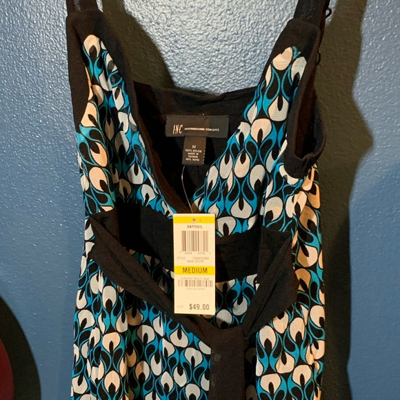 Bright blue peacock inspired dress by Inc size M NWT - Picture 11 of 11